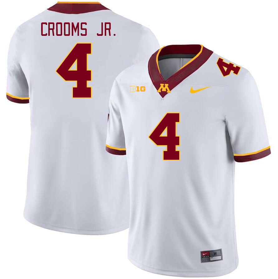 Men #4 Corey Crooms Jr. Minnesota Golden Gophers College Football Jerseys Stitched-White - Click Image to Close
